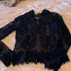 Black see through cutout top.